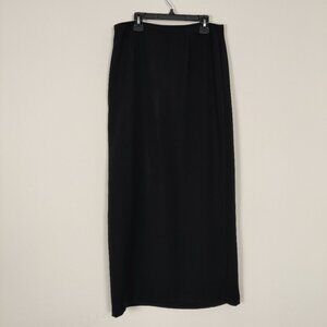 Pariscope Women's Wrap Skirt Size 10 Black Business Casual Old Money Modest Chic